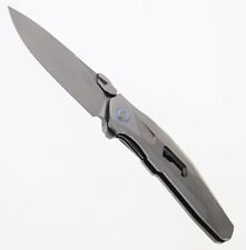Rike Shadow Folding Knife Gray Titanium Handle M390 Clip Point Plain Edge picture