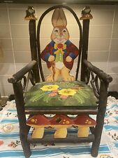 Vintage Hand painted Children/ Doll Easter Bunny Wooden Chair  Midwest Importers picture
