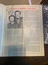 Ozzie And Harriet Nelson Signed Program “The Adventures Of Ozzie And Harriet” picture