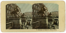 c1890's Colorized Stereoview Card Entrance to Emperor's Palace, Berlin Germany picture