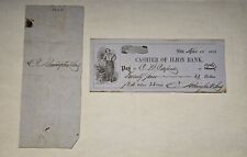 Eliphalet Remington Arms Signed Promissory Note and Check 1850s picture