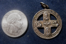 Vintage Catholic Four Way Medal, Sterling Silver, Miraculous Medal picture