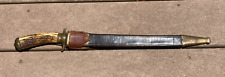 19th Century Imperial German Hunting Sword Hirschfanger Cutlass Stag Brass Mnt picture