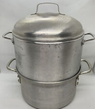 Vintage A Leyse Product Aluminum Co 3 Part Steamer Pot Pan Double Handles picture