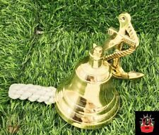 Vintage Brass Ship Anchor Hanging Bell Maritime Wall Décor Door Calling Bell picture