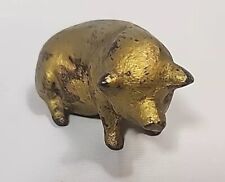 Antique Heavy Cast Iron Pig Sculpture Rustic Detail 1.5