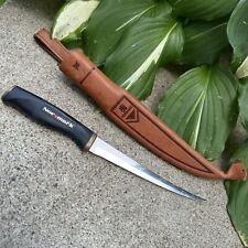 Vintage 1967 Normark Fiskars Stainless Fillet Knife with Leather Sheath Finland picture