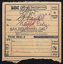 c1919 St. Louis - San Francisco Railway Ticket 