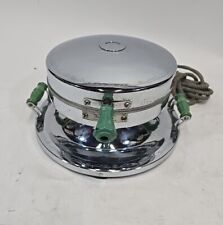 Antique 1920s Patrician Waffle Maker Iron Chrome Green Wood Handles Cord NOS picture