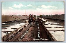rare Syracuse, NY vintage postcard - Salt Covers w/ horse wagon picture