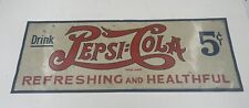 Vintage Pepsi Sign Double Dot 1910s Tin Painted 100% Authentic picture
