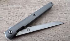 Slim Pocket Knife Folding Metal Handle Razor Sharp 440 Stainless Steel Blade CEO picture
