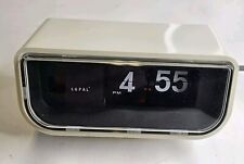 Copal - Model 225 Flip Clock 70s JAPAN White Working W Whirring Sound -See Video picture