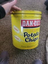 Vintage 1960s Dan-Dee Potato Chip Tin Can Cleveland OH  Large 11 x 10 