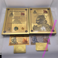 200PC Zimbabwe Yottalillion Containers $100 tirillion gold plated banknote gifts picture