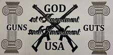 God Guns & Guts...2nd Amendment... Truck Decals Sticker  (4 Pack) #172 picture