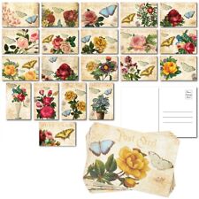 40 Pack Victorian Vintage Postcards Bulk Set with Floral Design, 4 x 6 Inches picture