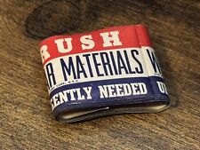 Vintage Roll of about 30 WWII WW2 Stamps: RUSH WAR MATERIALS URGENTLY NEEDED picture