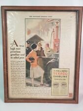 1920's TEXACO FORD Gasoline ADVERTISING framed art - 1929 picture
