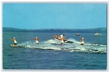 c1960 Water Sports Shores Surfing Speedboat Lake Chautauqua New York NY Postcard picture