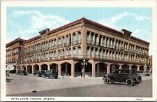 Hotel Luhrs, Phoenix Arizona - 1925 White Border Postcard - Old Cars- Curt Teich picture