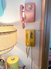 Vintage Western Electric Yellow Rotary Wall Phone WORKS — READ picture