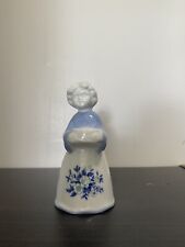 Vintage 1970s Candelabra LilienthalCeramic Lady Figurine Blue Candle Holder picture