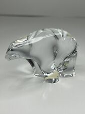 Vintage Randsfjord Glass Hand Blown Polar Bear Paperweight Made In Norway Tag picture