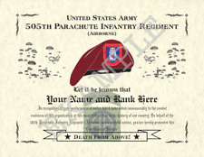 505th Parachute Infantry Regiment (A) Personalized Art Print 8.5 x 11 (JUMP) picture