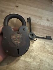Wells Fargo Padlock Blacksmith Gunsmith Lock Keys Set Lot Patina Collector 2+LBS picture