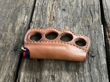 Leather Knuckles Lighter case hold Bikers Gift brass knuckles made with leather picture