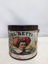 Vintage El Setti Round Cigar Advertising Tin 1926 5