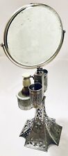 Antique Silver Shave Mirror With Shaving Brush Adjustable Mirror picture