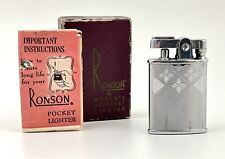 Vintage Ronson GEM Pocket Lighter 1950 w/ Box and Instructions picture