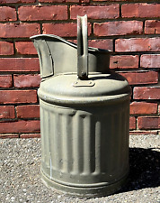 OLD VINTAGE ANTIQUE 5 GALLON FUEL OIL CAN DISPENSER ARMY MILITARY GREEN WWII ERA picture