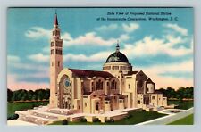 Washington DC-Side View Proposed National Shrine, Vintage Postcard picture