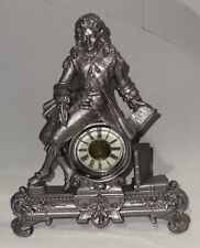 SILVER GUILD POET SCROLL WRITING w EASEL STAND CLOCK CASE & DIAL*Sold AS IS picture