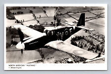 RPPC WWII RAF North American Mustang P-51 FLIGHT INTERNATIONAL UK Postcard picture