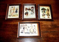 VTG Victorian Post Cards Hat Dresses Fashion Wall Art La Mode FRAMED Repro  picture