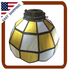 Vintage Tiffany Style Lead Stained Glass Shade Globe 11.5” X 8.75” picture