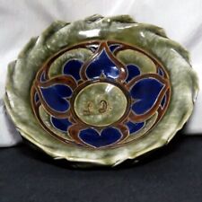 AWESOME ANTIQUE Royal Doulton Lambeth footed Dish by artist MARK V MARSHALL picture
