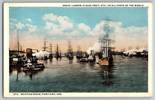 Portland, Oregon - Shipping Scene - Vintage Postcard - Unposted picture