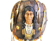VTG Native American Resin Plastic Real Feathers and Leather Wall Hanging Art picture