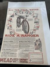 Ride a Mead Ranger Bicycle 30 Days Free Ad 1922 picture