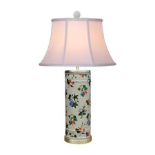 Beautiful Chinese Floral Motif Porcelain Cylindrical Vase Table Lamp 29