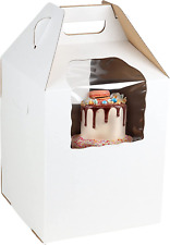 Disposable Cake Carrier with Window 10Pk - 10 X 10 X 12In Tall Cake Boxes with W picture