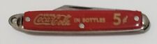 Vintage Small Red Coca Cola Advertising Single Blade Pocket Knife picture