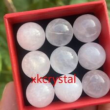 9pcs Natural Clear crystal Ball Quartz Crystal Sphere Reiki Healing 15mm+box picture