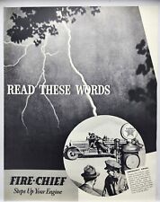 1936 Texaco Fire Chief Emergency Grade Gasoline Print Ad Poster Man Cave 30's picture