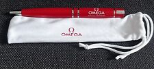 Authentic OMEGA Olympic Novelty Red/Silver Twisted Ballpoint Pen w/ Cloth - RARE picture